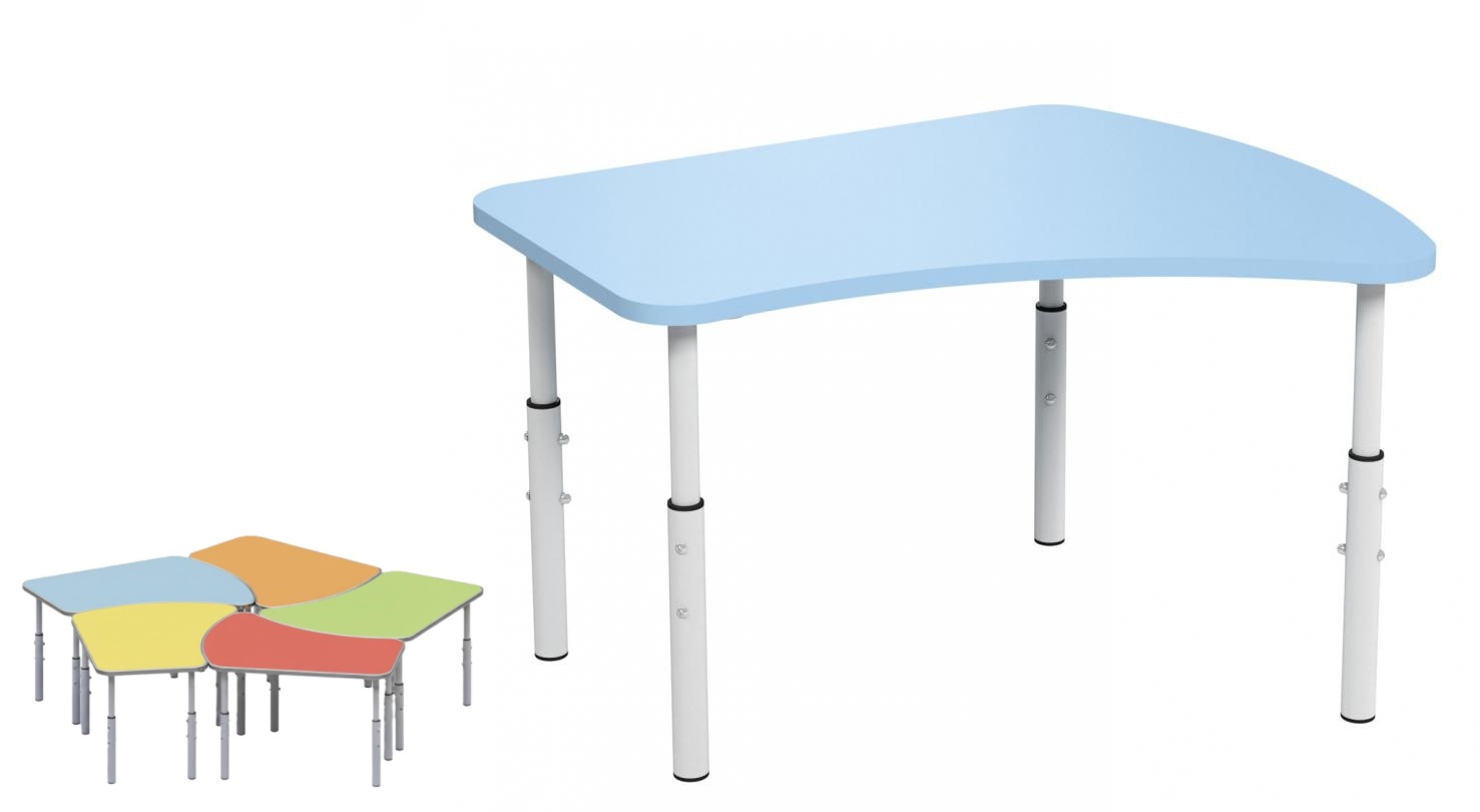 Стіл дитячий "Острівець", 750х630х460-580 мм, на круглій трубі, регулюється на ростові групи №1-3 (ЛЕОНТЕК) (0502)